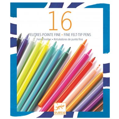 16 feutres pointes fines