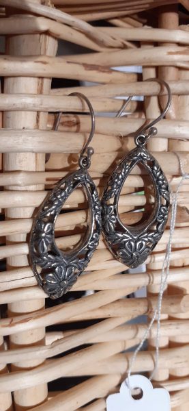 boucles d’oreille ovales argent