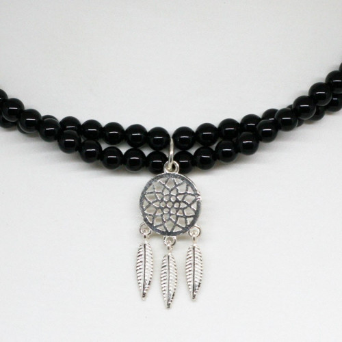 collier onyx noir – attrape rêve