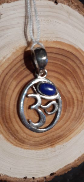 pendentif ohm lapis lazuli argent