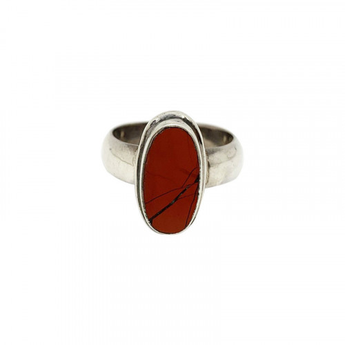 bague jaspe rouge argent