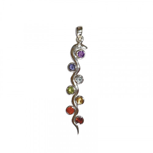 pendentif chakra serpent argent